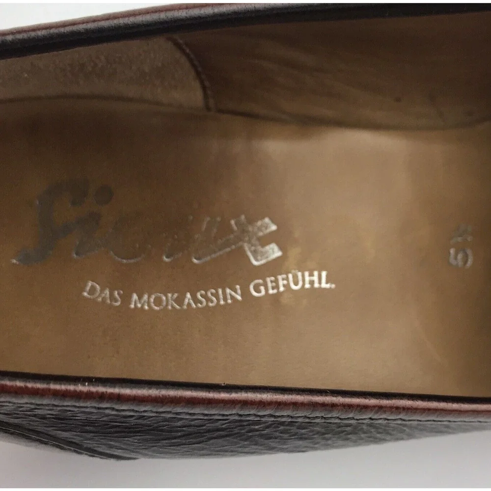 SIOUX Germany Loafers Block Heel Brown Leather Square Toe Women's Size 5.5 UK